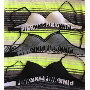 PINK Cool & Comfy Wireless Bra Set of 3 Size Small